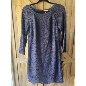 Elegant Navy Lace Dress